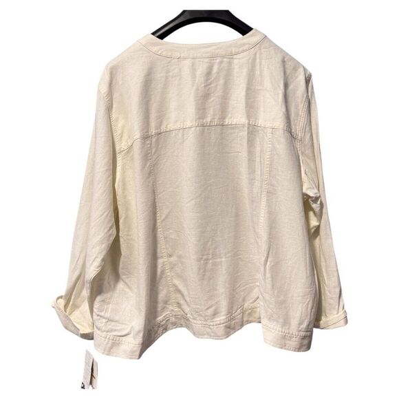 NWT Ellen Tracey Women's Linen  light weight shirt/Jacket, off white Size 3X - Picture 5 of 5
